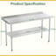 Table de préparation en acier inoxydable avec tablette réglable et pieds galvanisés, table de travail commerciale robuste pour la cuisine, la maison, le restaurant et l'hôtel-185070359