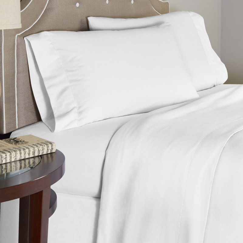 Flannel Sheet Set, Queen Sheet Set + Fitted Sheet + 2 Pillowcases, White