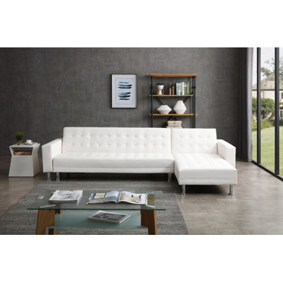 Laux Faux Leather L-Shaped Sectional Reversible