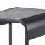 Table de bout en béton gris avec tablette inférieure - structure noire