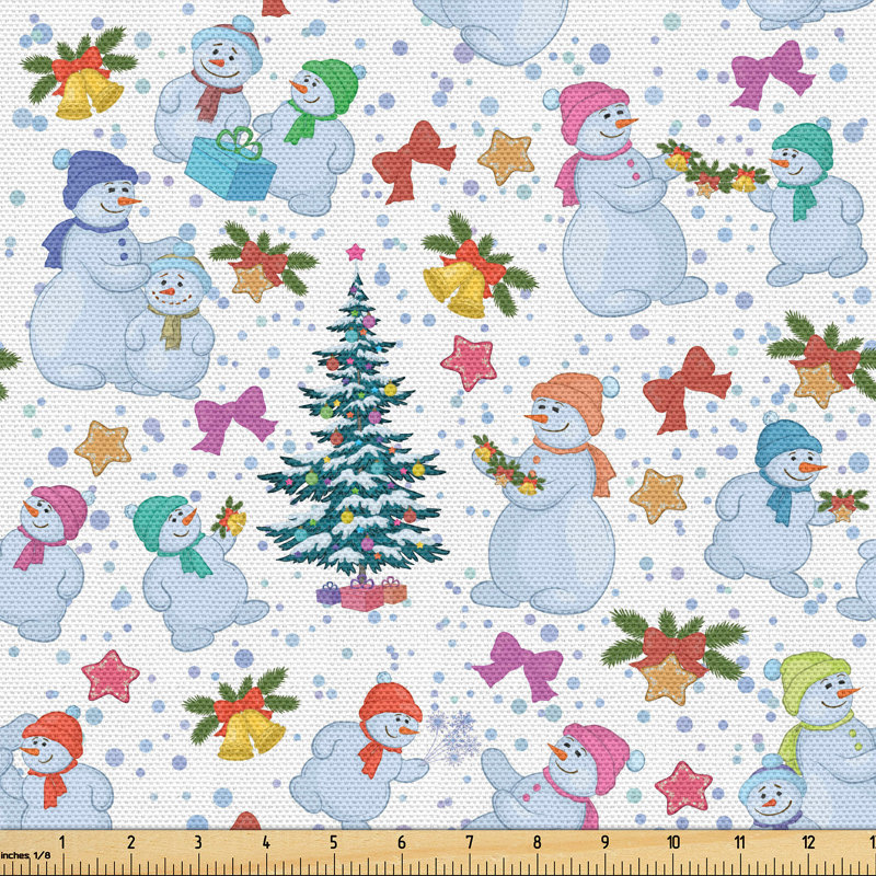 Airlee Snowman Pines Robbons Fabric