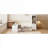 Storage Integrated Full Size Platform Bed, Small Bedroom Solid Wood White Finish Bed with Workspace and Wardrobe