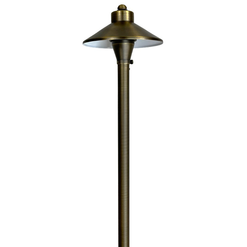 Brass Mushroom LED Pathway Light with Warm White Bulb