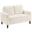 Velours côtelé beige contemporain en bois massif et pieds exposés en mousse haute densité pour petit salon décoré de sièges confortables recouverts de brun