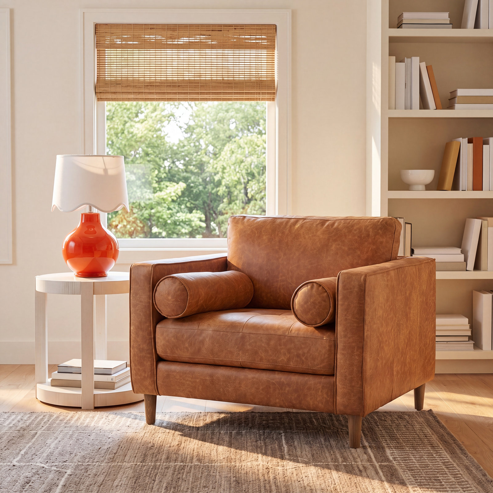 Stephon Armchair, Cognac Brown