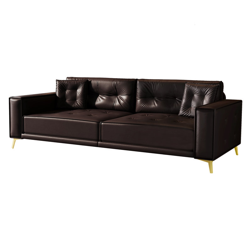 Canapé-lit convertible moderne en similicuir de 92,1 po avec coussins amovibles Cordsavia, Light Brown