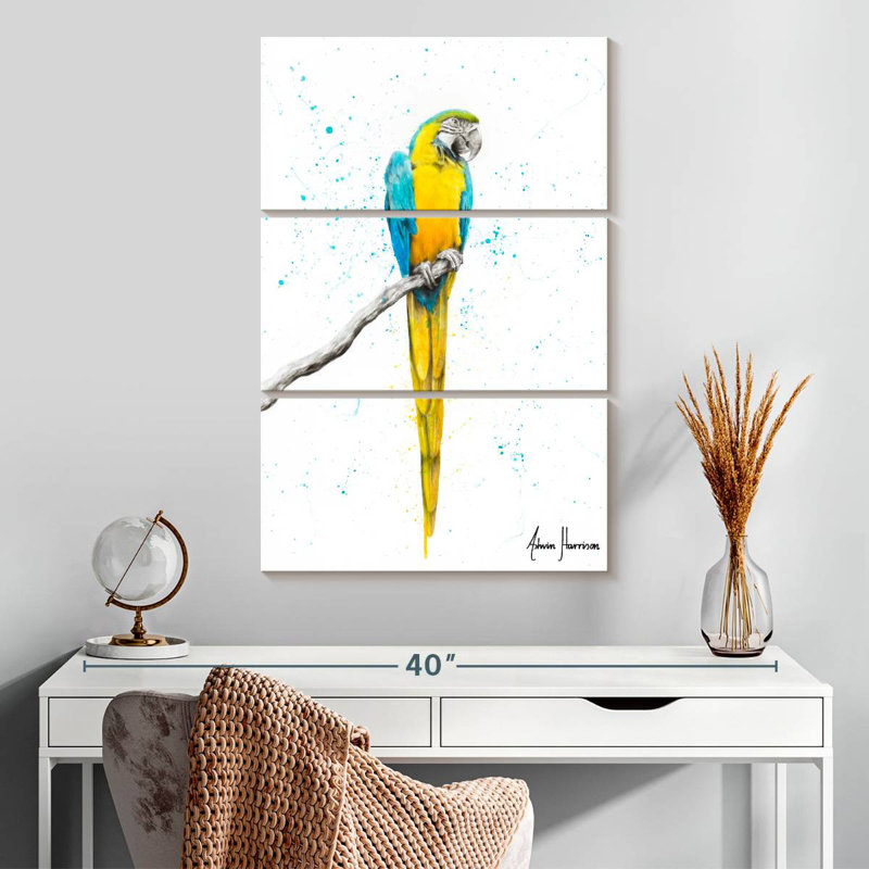 Brampt Mischievous Macaw, 32" H x 20" W