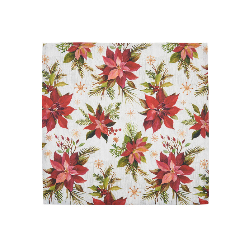 Poinsettia Christmas Napkin Set of 6