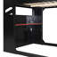Lit mezzanine moderne pour jouer avec bureau éclairé, armoire de rangement, tiroirs et tringle à vêtements-323642483