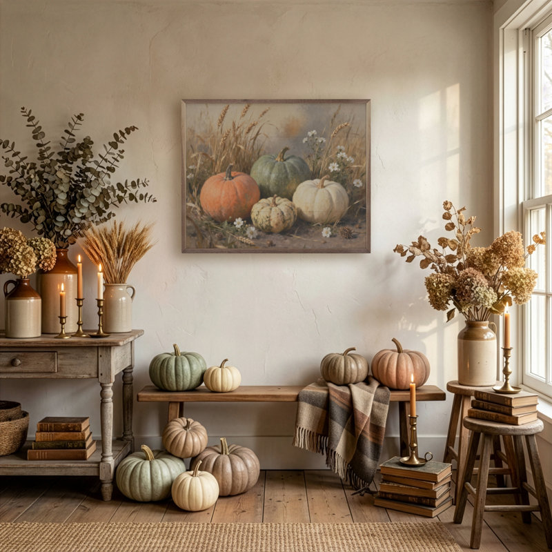 Assorted Pumpkins, 24" H x 30" W