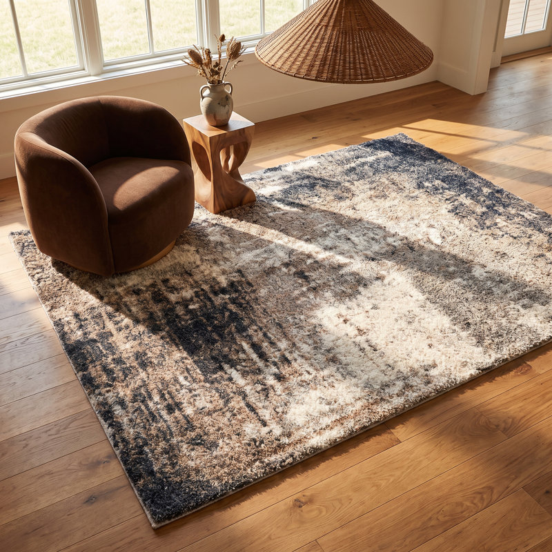 Gonvick Abstract Indoor Rug, Rectangle 3'9" x 5'6"
