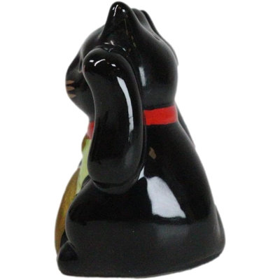 Ensemble de poivrons en céramique Black Lucky Fortune Maneki Neko