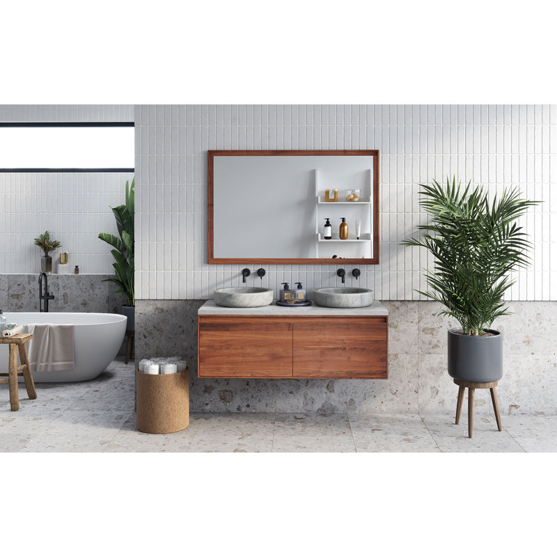 Lisco Wood Wall Mirror, 80cm H  x  120cm W