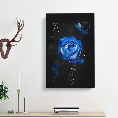 Trio of Blue Roses - Wrapped Canvas