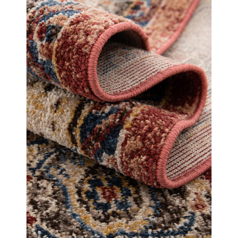 Tapis oriental en terre cuite Vern, Terracotta, Oval 5'3" x 8'