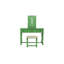 Ensemble de meuble-lavabo unique moderne avec tabouret et tiroirs à miroir pliables en panneau de fibres à densité moyenne de couleur vert pomme