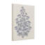 Plantes et fleurs, motif floral bleu sur toile crème-1568263946