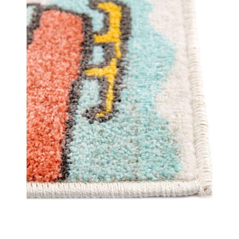 Whimsy Kids Power Loom Polypropylene Plastic Rug, Rectangle 2'2" x 2'11"