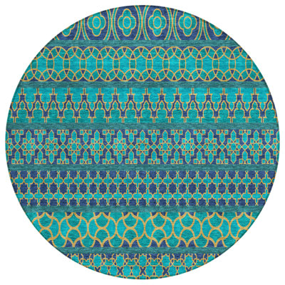 Juli Moroccan Polyester Machine Woven Rug with Non-Slip Backing
