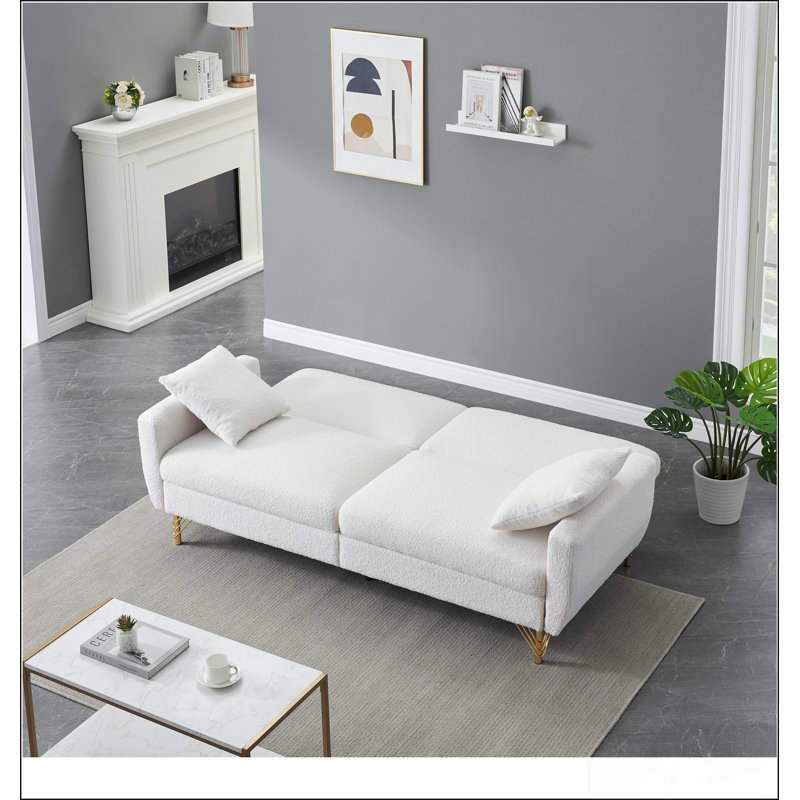 Canapé-lit en velours de 74,41 pouces avec dossier à réglage séparé et fonction de rangement