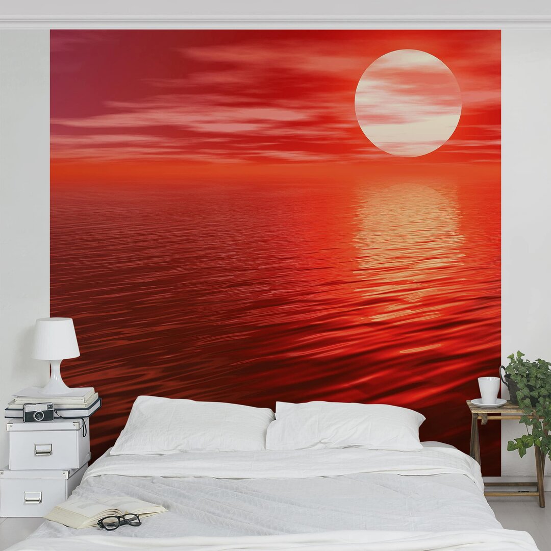 Strukturierte Tapete Red Sunset 1,92 m x 192 cm