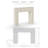 Reeded Cast Stone Fireplace Surround with Beveled Hearth-104123263-104123264