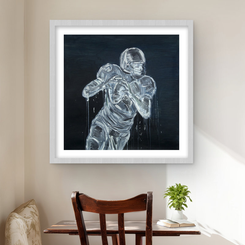 Joueur de football, reproduction encadrée avec passe-partout | Décoration intérieure