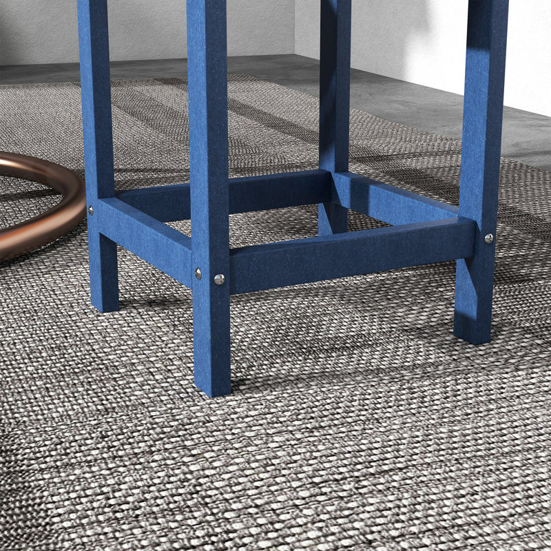 Table d'appoint carrée 15 po, table de bout d'extérieur Weather pour piscine, porche, balcon, porche bleu - balcon de patio, capacité de 110 lb