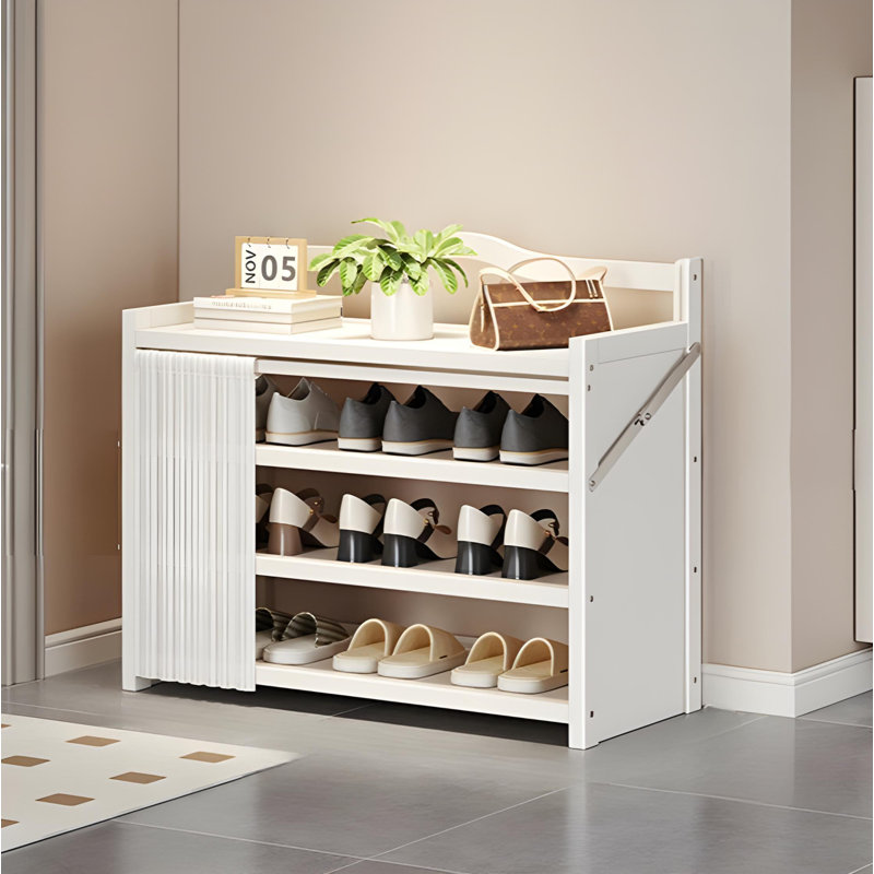 Simple Multi-Layer Bamboo Shoe Rack, No Installation, Foldable Shoe Cabinet, Home Narrow Space Storage
