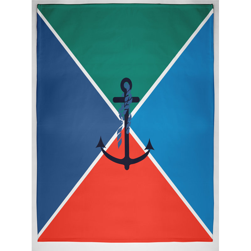 Ridgeland Plain Weave / Muslin Throw Blanket, Green/Blue/Red/Navy