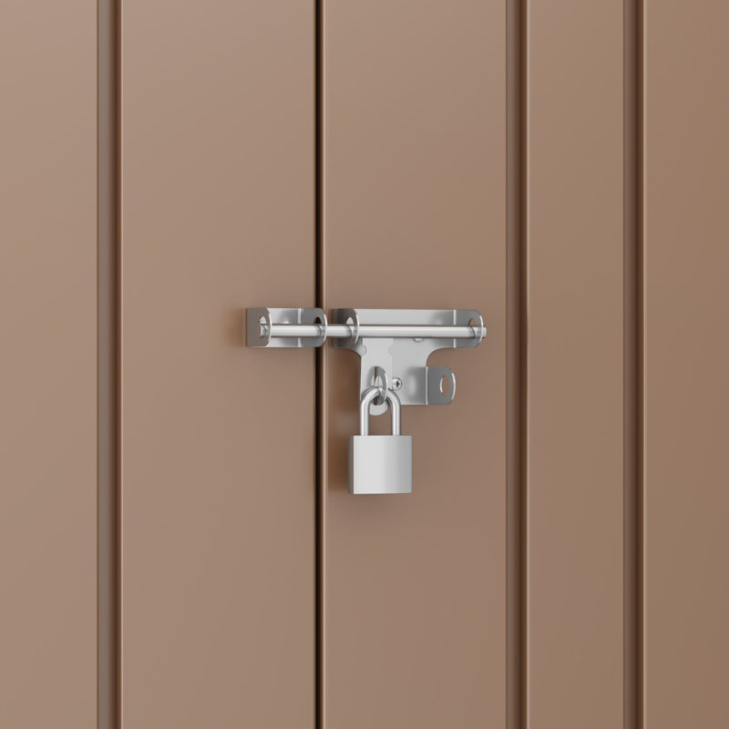 8 ft. x 6 ft. Brown Metal Outdoor Storage Shed with Sloping Roof