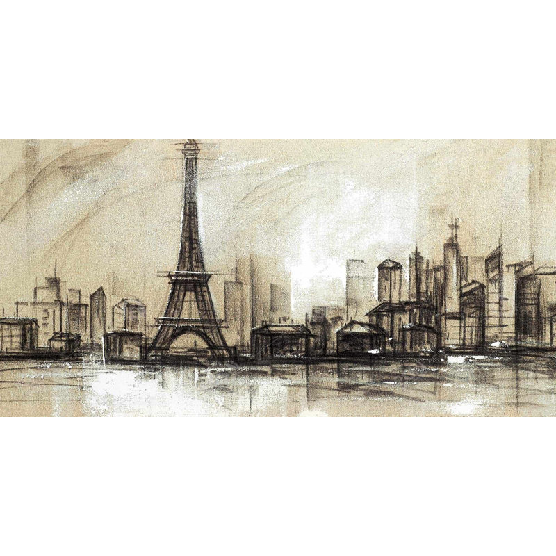 Eiffel tower sketch - 15.75"x31.50" Desk mat