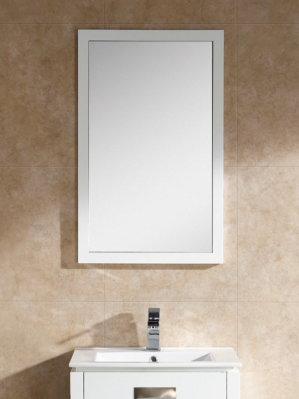 Hendrix Wood Wall Mirror, 33.5" H x 21.63" W, White