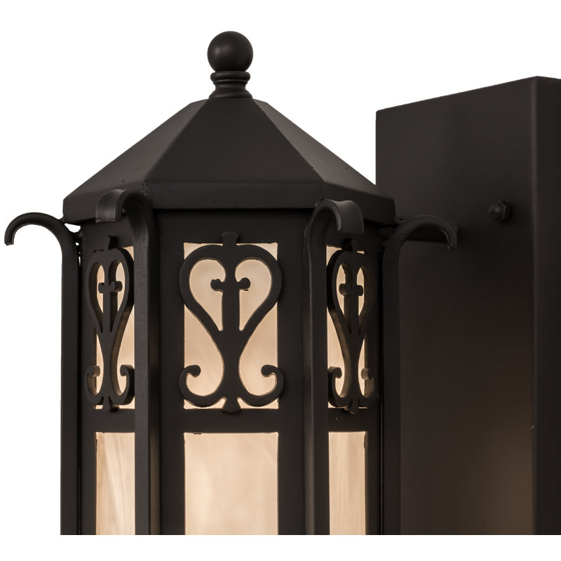 1 - Light Outdoor Wall Lantern, Wrought Iron