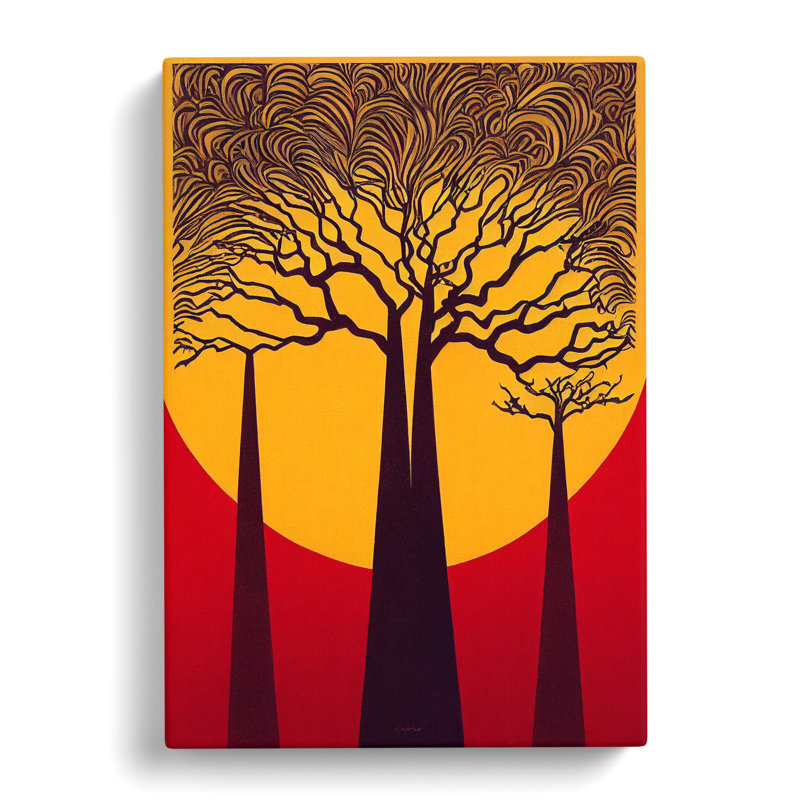 Abstract Art Tree No.5 - Wrapped Canvas, 50cm H x 35cm W