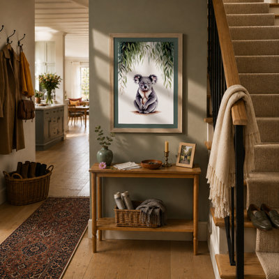 Contemplative Koala Boho - Framed Print