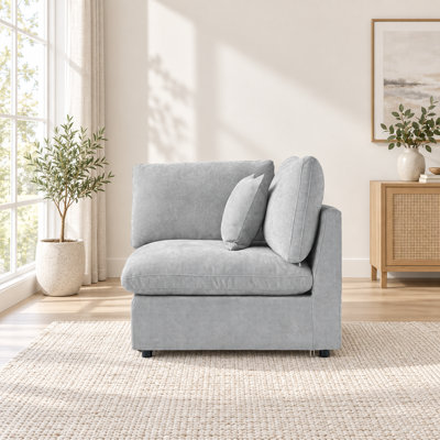 Upholstered Linen Slipcovered Corner Chair