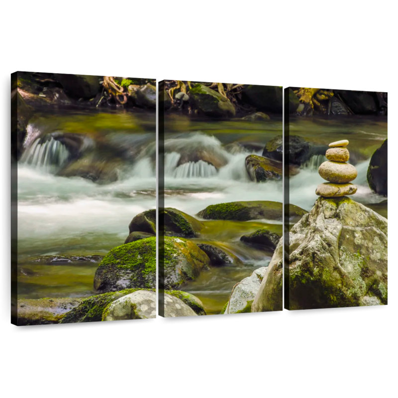 Alvord Little Pigeon River Zen Stones, H 36 po x l 57 po