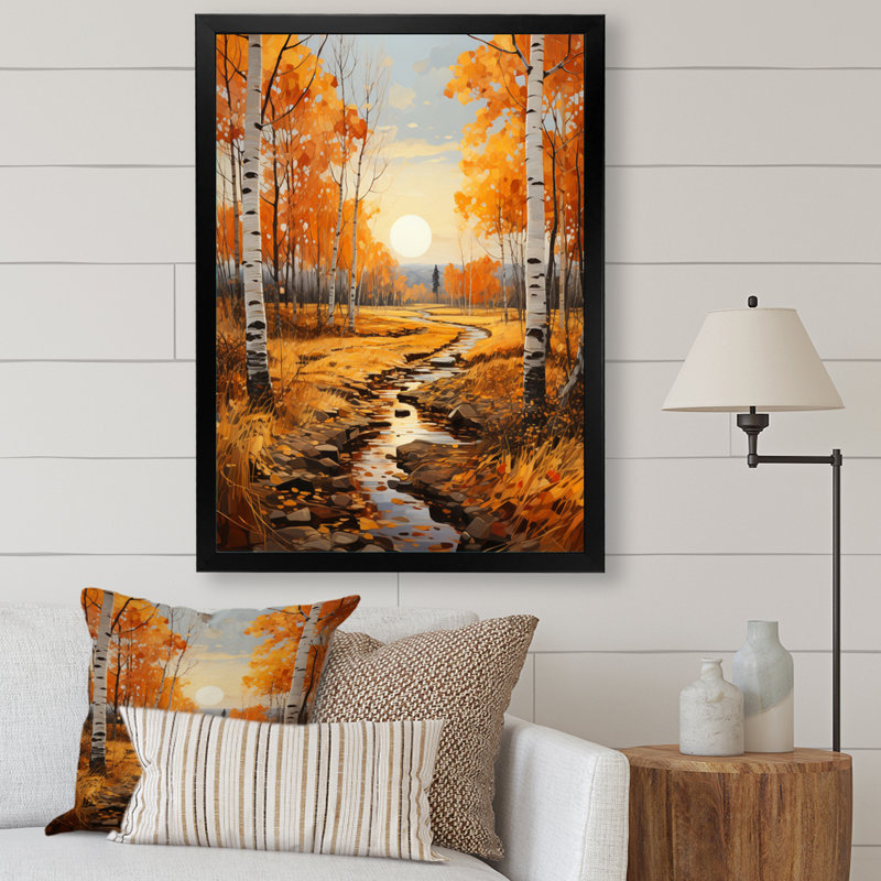 Sonate d'automne VI Arrabury Birch Woods, H 20 po x l 12 po x P 1 po, Cadre photo noir