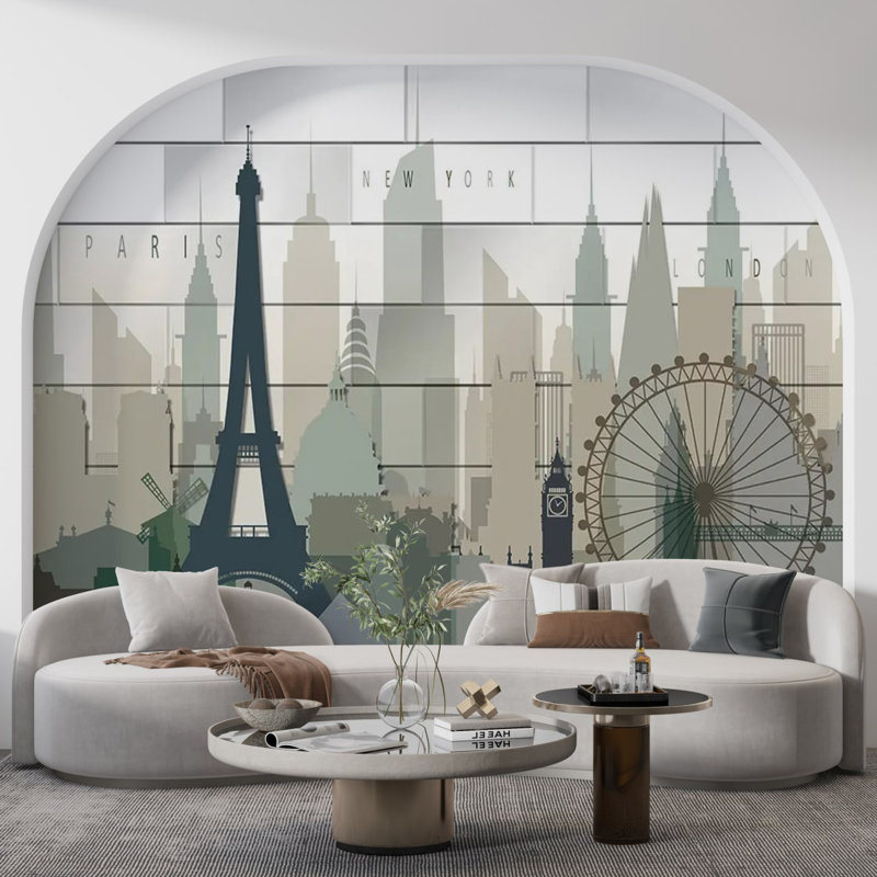 Papier peint Chicago Tour Eiffel Paris Landscape, l 204 po x L 114 po