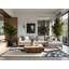 Soft Plush Kamena Minimalist Geometric Area Rug in Beige – Navy Binding-1138473478