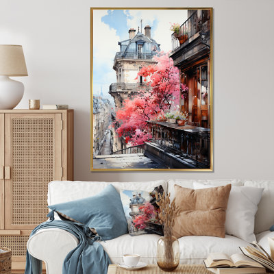 " Pink Paris Parisian Balconies I "