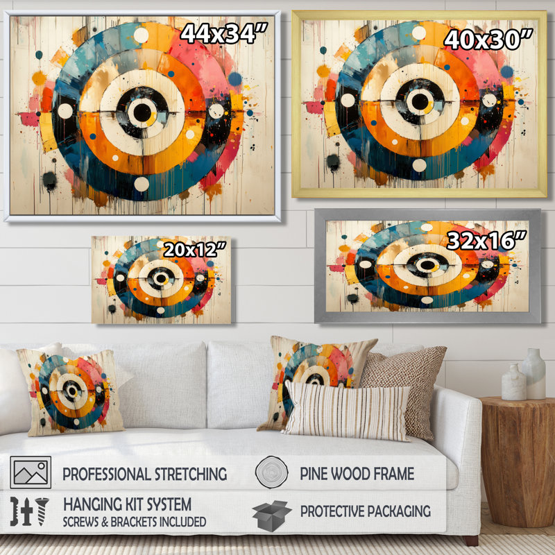 Abstrait, labyrinthe prismatique de vinyle, musique II, H 30 po x l 40 po, Noir, Cadre flottant