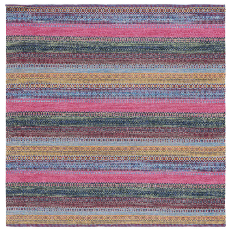 Tapis rayé en coton Montauk, Carré 6 pi