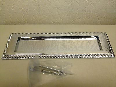  Black Country Metal Works Georgian Design Letter Plate in Brushed Chrome Finish, Mail Slot - 10" x 3"