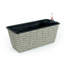 Ensemble de 2 pots à fleurs rectangulaires intelligents pour l'intérieur et l'extérieur - Osier tissé à la main - Gris-2026824307