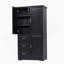 Armoire de rangement haute et large avec portes pour salle de bain / bureau, trois tiroirs, noir