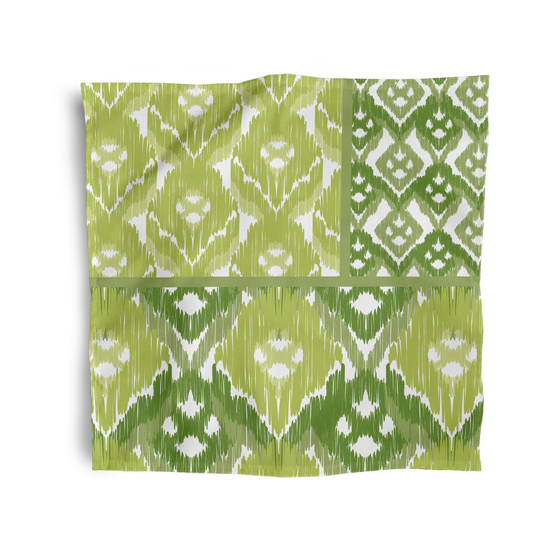 Ocala Polyester Ikat Square Napkin, Green