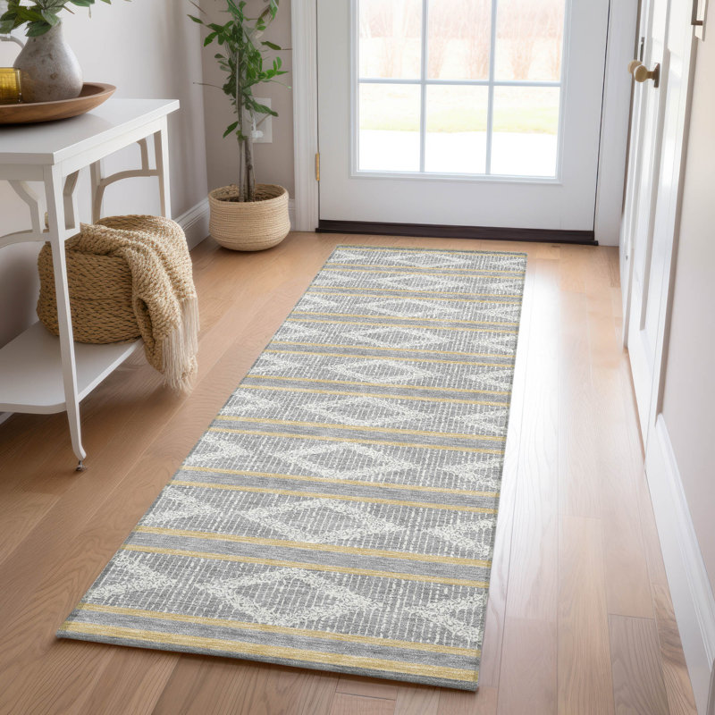  Machine Washable Indoor/Outdoor Chayden ACN1029 Purple Rug, Runner 2'3" x 7'6"