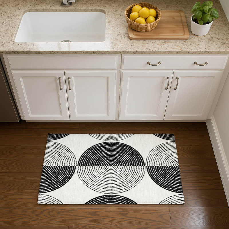 Premium Machine Washable Mayfield AMF2275 Geometric Rug, Ivory, 1'8" x 2'6"